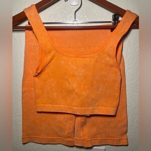 ANWND Orange Ribbed Tank Top (S) and shorts (M/L)